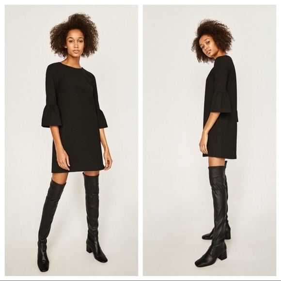 🌹NWT. Zara Black Mini Dress. Size S. - Picture 3 of 7